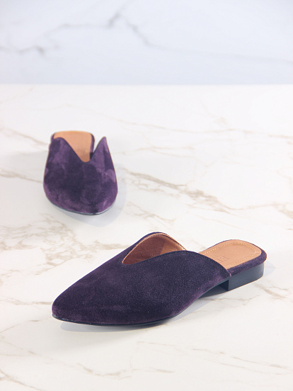 картинка Мюли ED'ART 1001.34104'bl. Сливовая замша от интернет магазина