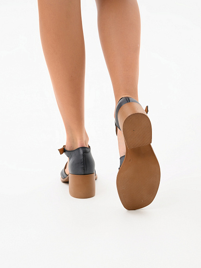 картинка Босоножки ED'ART 5036.23663'bе.Вакса черный+коричневый от интернет магазина