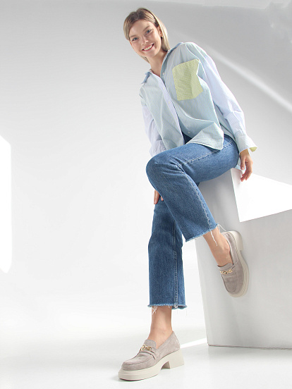 картинка Лоферы туфли ED'ART 173.1453'be. каменный замша от интернет магазина