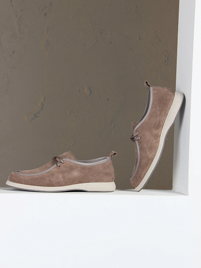 картинка Мокасины ED'ART 191.1607'be. коричневый капучино замша от интернет магазина