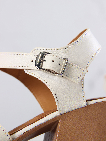 картинка Босоножки ED'ART 5035.23663'bе. Вакса белый+коричневый от интернет магазина