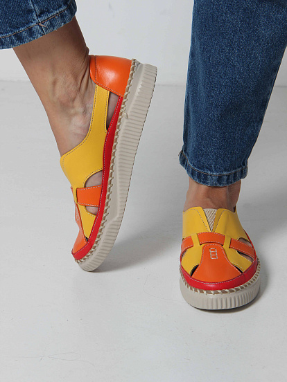 картинка Слипоны ED'ART 116.2500'be. Желтый оранжевый красный от интернет магазина