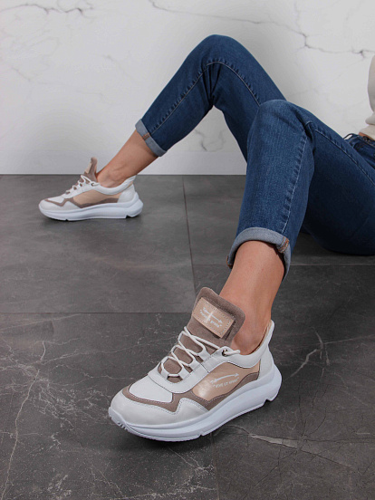 картинка Кроссовки ED'ART 150.236143w.белый-бежевый Rр от интернет магазина