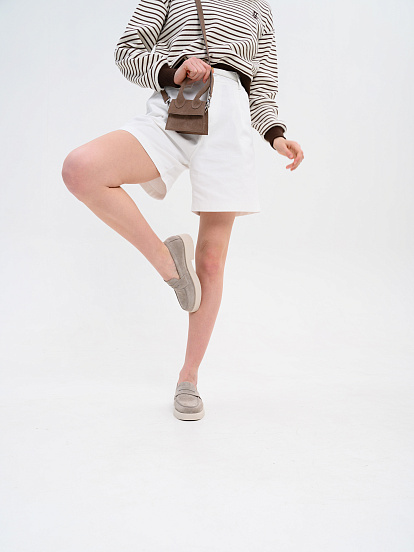 картинка Лоферы туфли ED'ART 176.1593'be. Каменный замша от интернет магазина