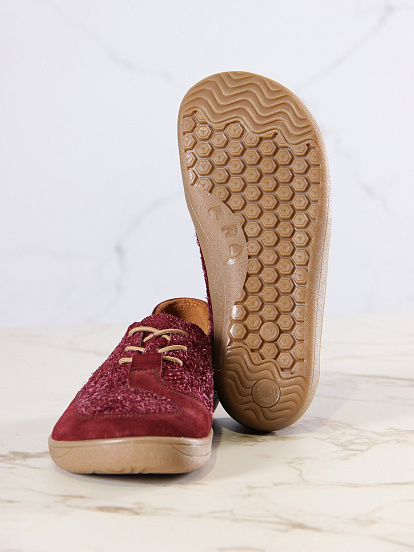 картинка Босоногие туфли ED'ART 188.nata'br.Бордовый джангл+бордовая замша от интернет магазина