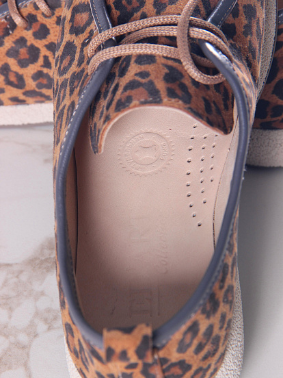 картинка Мокасины ED'ART 191.1607'be. коричневый леопард замша от интернет магазина