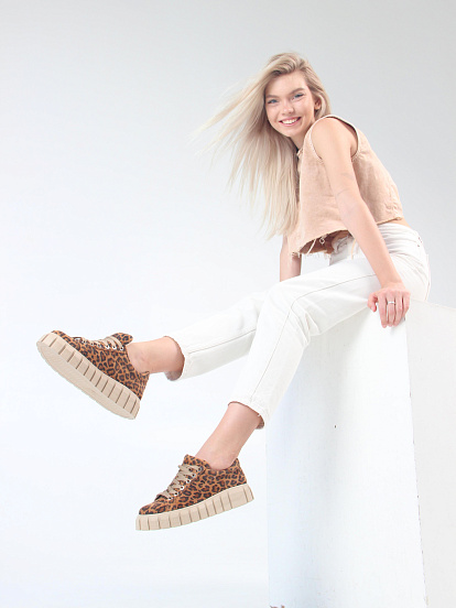 картинка Кеды ED'ART 128.91505'be. коричневый леопард от интернет магазина