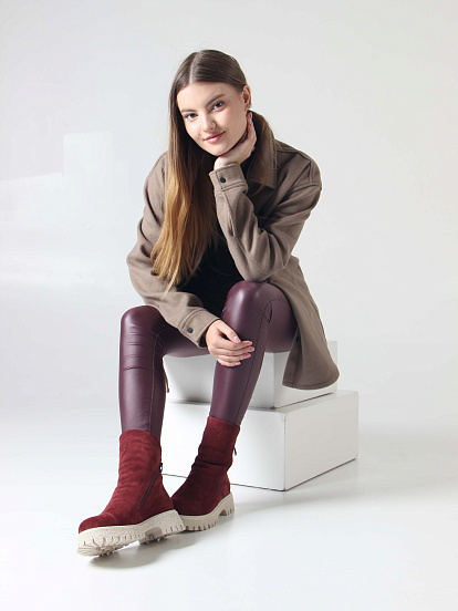 картинка Ботинки ED'ART 233.1541'be. Бордо замша от интернет магазина