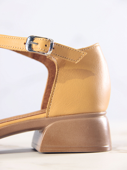 картинка Босоножки ED'ART 3032.25294'br. Лион тыква+коричневый от интернет магазина