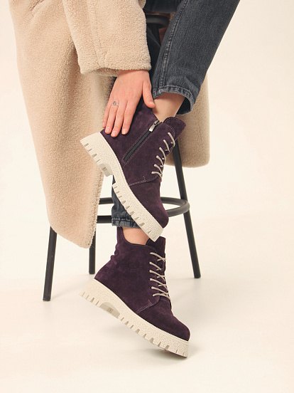 картинка Ботинки ED'ART 228.V.1541'be. сливовая замша от интернет магазина