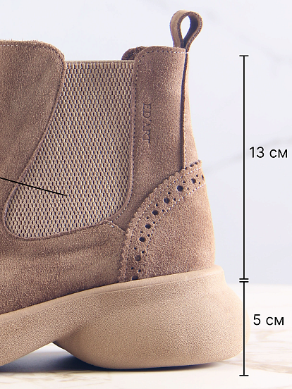 картинка Челси ED'ART 332.927'ka. Серо-коричневая замша от интернет магазина