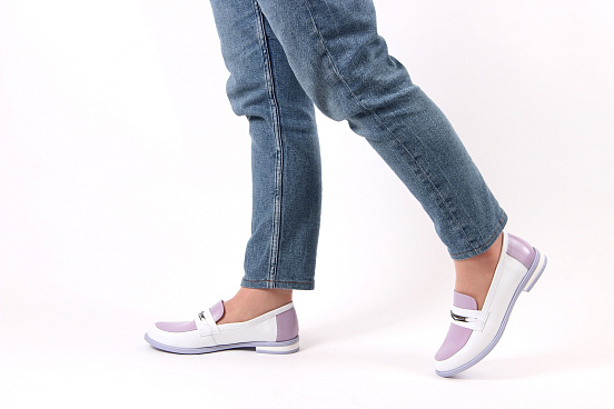 картинка Лоферы туфли ED'ART 117.madonna'l.white-lilac от интернет магазина