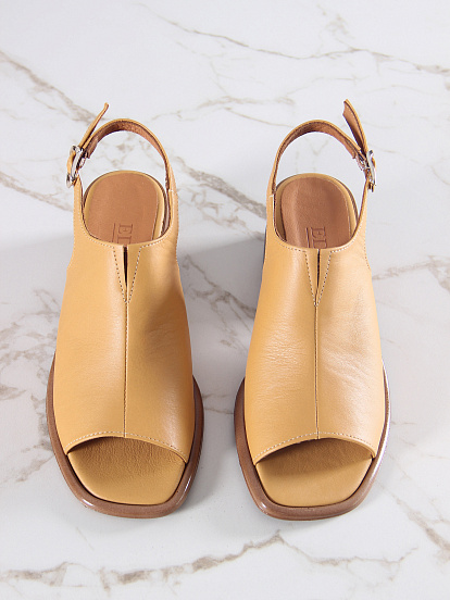 картинка Босоножки ED'ART 4013.23663'bе. Тыква лион+коричневый от интернет магазина