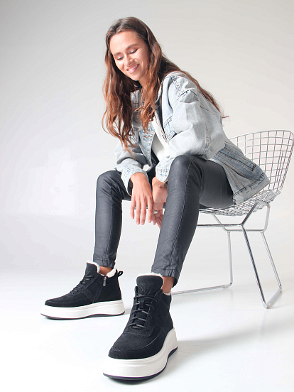 картинка Ботинки ED'ART 260.windy'w. черный замш от интернет магазина