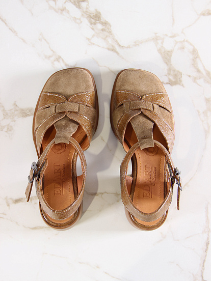 картинка Босоножки ED'ART 5038.23663'bе.Карамельный наплак+карамельная замша от интернет магазина