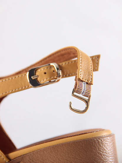 картинка Босоножки ED'ART 4013.23663'bе. Тыква лион+коричневый от интернет магазина