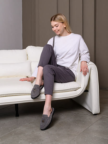 картинка Мюли ED'ART 1070.2614'bl. серый замша от интернет магазина