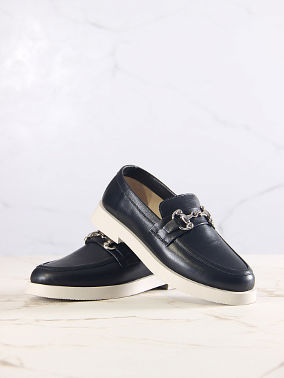 картинка Лоферы туфли ED'ART 172.1841'be. Черный кожа от интернет магазина