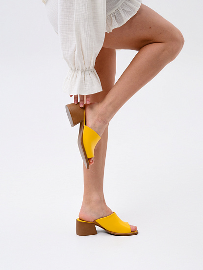 картинка Босоножки ED'ART 4012.23663'br. Желтый+коричневый от интернет магазина