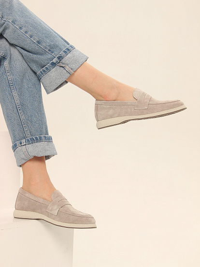 картинка Лоферы ED'ART 177.1607'be. каменный замша от интернет магазина