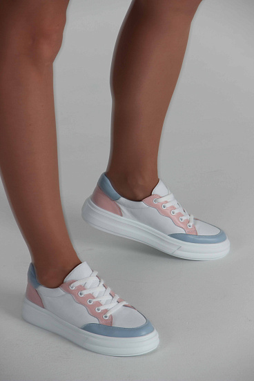 картинка Кеды ED'ART 148.lusi22'w. Белый-голубой-розовый от интернет магазина