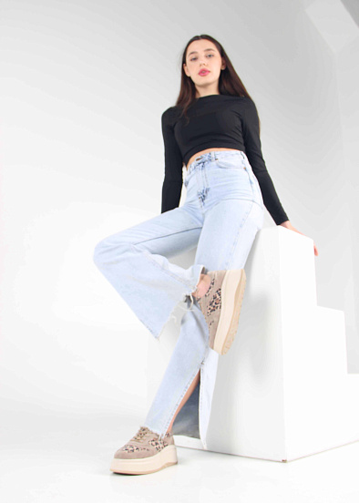 картинка Кроссовки ED'ART 149.24916'be. бежевый леопард ваниль замша от интернет магазина