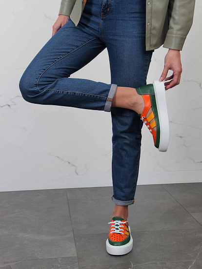 картинка Кроссовки ED'ART 165.P.Lusi23.'w.Оранжевый-зеленый от интернет магазина