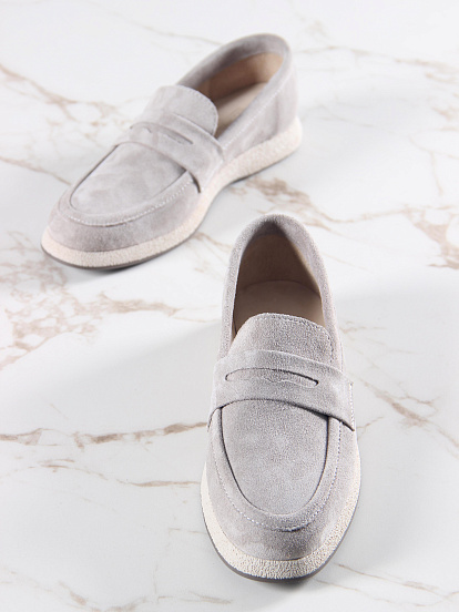 картинка Лоферы ED'ART 177.1607'be. каменный замша от интернет магазина