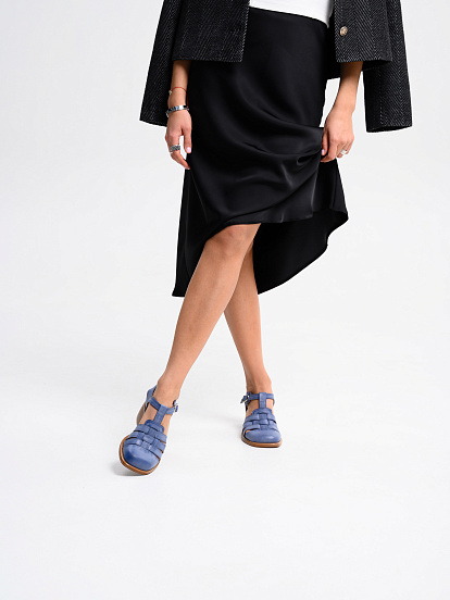 картинка Босоножки ED'ART 5035.23663'bе. Вакса джинс+коричневый от интернет магазина