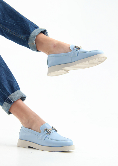 картинка Лоферы туфли ED'ART 172.1841'be. голубой ангел кожа от интернет магазина