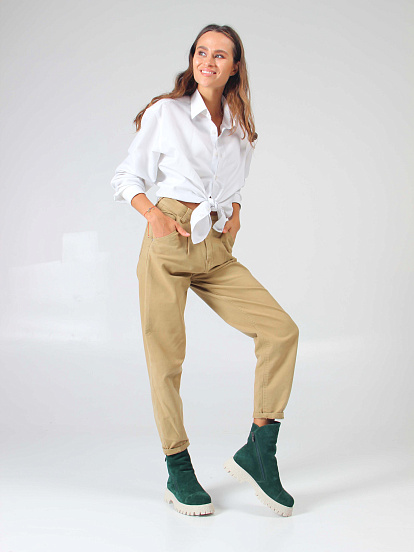 картинка Ботинки ED'ART 233.1541'be. Зеленый замша от интернет магазина