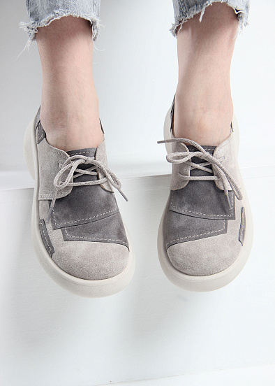 картинка Полуботинки туфли ED'ART 205.927'be. Каменный замша Серый замок от интернет магазина