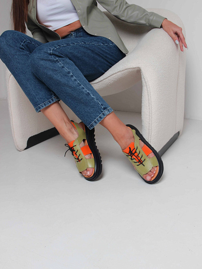 картинка Босоножки ED'ART 2029.2525'bl. Авокадо оранжевый от интернет магазина