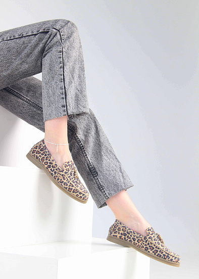 картинка Лоферы туфли ED'ART 170.2614'be. бежевый леопард от интернет магазина