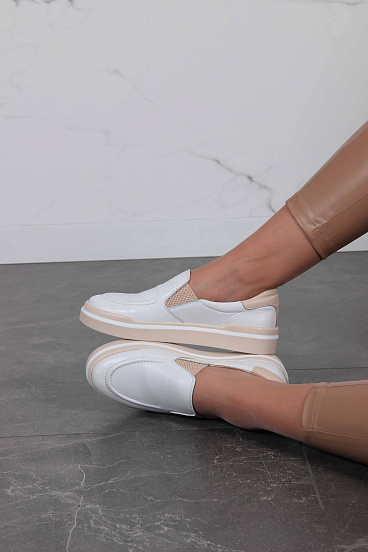 картинка Слипоны ED'ART 124.Paloma"be/w.Белый от интернет магазина