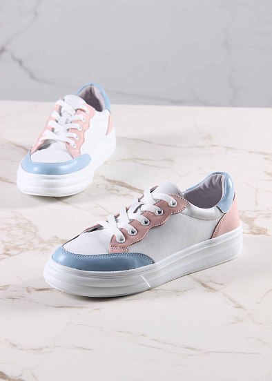 картинка Кеды ED'ART 148.lusi22'w. Белый-голубой-розовый от интернет магазина