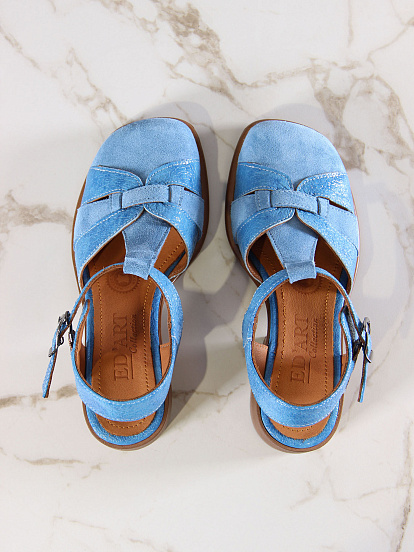 картинка Босоножки ED'ART 5038.23663'bе.Голубой наплак+голубая замша от интернет магазина