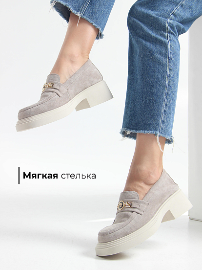 картинка Лоферы туфли ED'ART 173.1453'be. каменный замша от интернет магазина