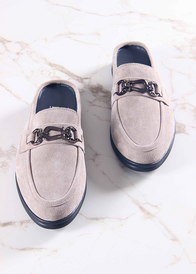 картинка Сабо лоферы ED'ART 1080.2614'bl. Ваниль замша от интернет магазина