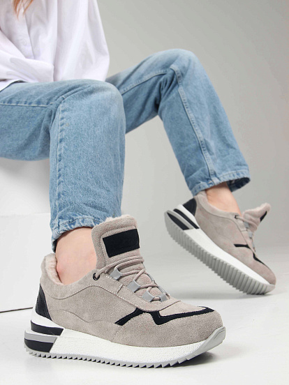 картинка Кроссовки ED'ART 150.mask`gr. каменный замша от интернет магазина