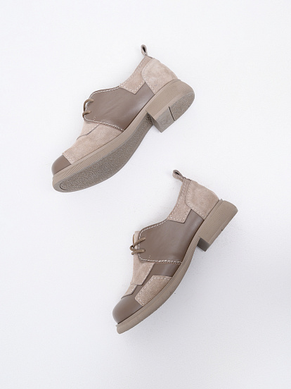 картинка Полуботинки туфли ED'ART 205.патриция'ka.Ваниль замша+тауп майами от интернет магазина