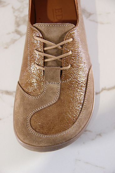 картинка Босоногие туфли ED'ART 188.nata'br.Карамельный наплак+карамельная замша от интернет магазина