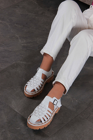 картинка Босоножки ED'ART 2026.5151'be. Белый от интернет магазина