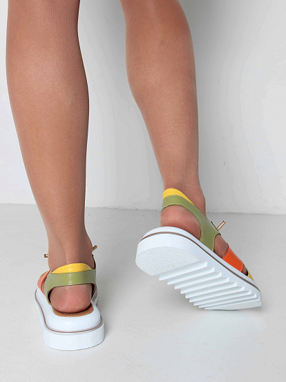 картинка Босоножки ED'ART 2029.2525'w. Авокадо желтый оранжевый от интернет магазина