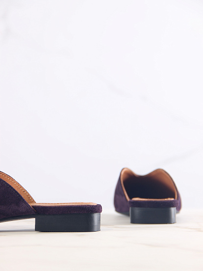 картинка Мюли ED'ART 1001.34104'bl. Сливовая замша от интернет магазина