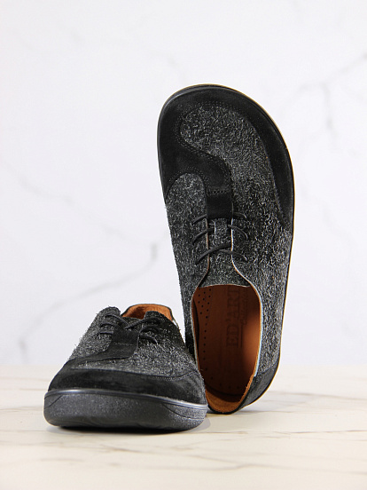 картинка Босоногие туфли ED'ART 188.nata'bl.Черный джангл+черная замша от интернет магазина