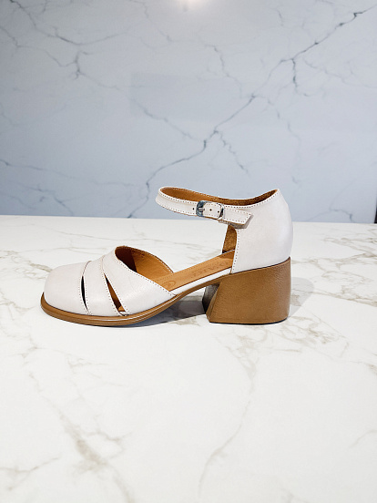 картинка Босоножки ED'ART 5032.23663'be. Вакса пудра+коричневый от интернет магазина