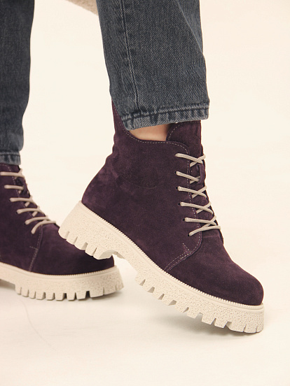 картинка Ботинки ED'ART 228.V.1541'be. сливовая замша от интернет магазина