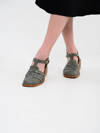 картинка Босоножки ED'ART 5035.23663'bе. Вакса хаки+коричневый от интернет магазина