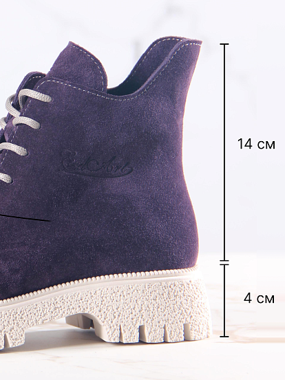 картинка Ботинки ED'ART 228.V.1541'be. сливовая замша от интернет магазина